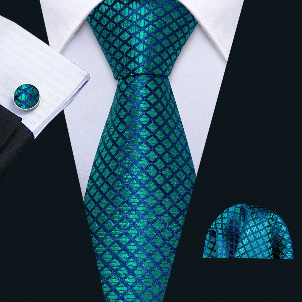 green blue necktie set