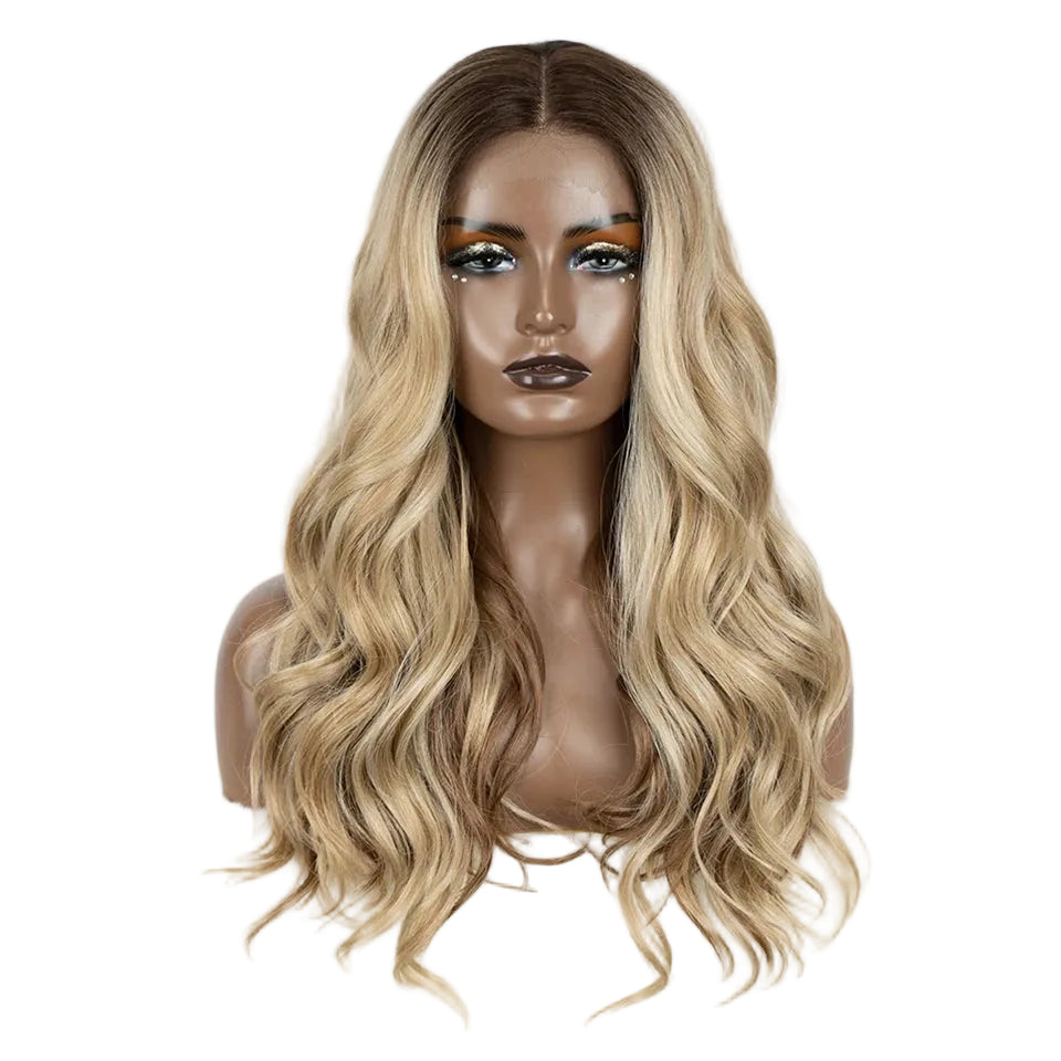 Blonde Body 24 inch Wavy Easy Wear Lace Front Synthetic Wigs 
