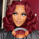 Model Using Body Wave 13X4 Lace Bob 100% Human Hair Wig