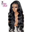 Body Wave 180D Transparent Human Hair Lace Frontal Wig Sassy Chick Logo