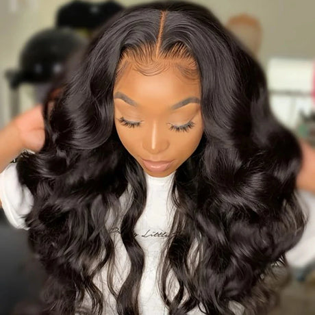 Body Wave 180D Transparent Human Hair Lace Frontal Wig