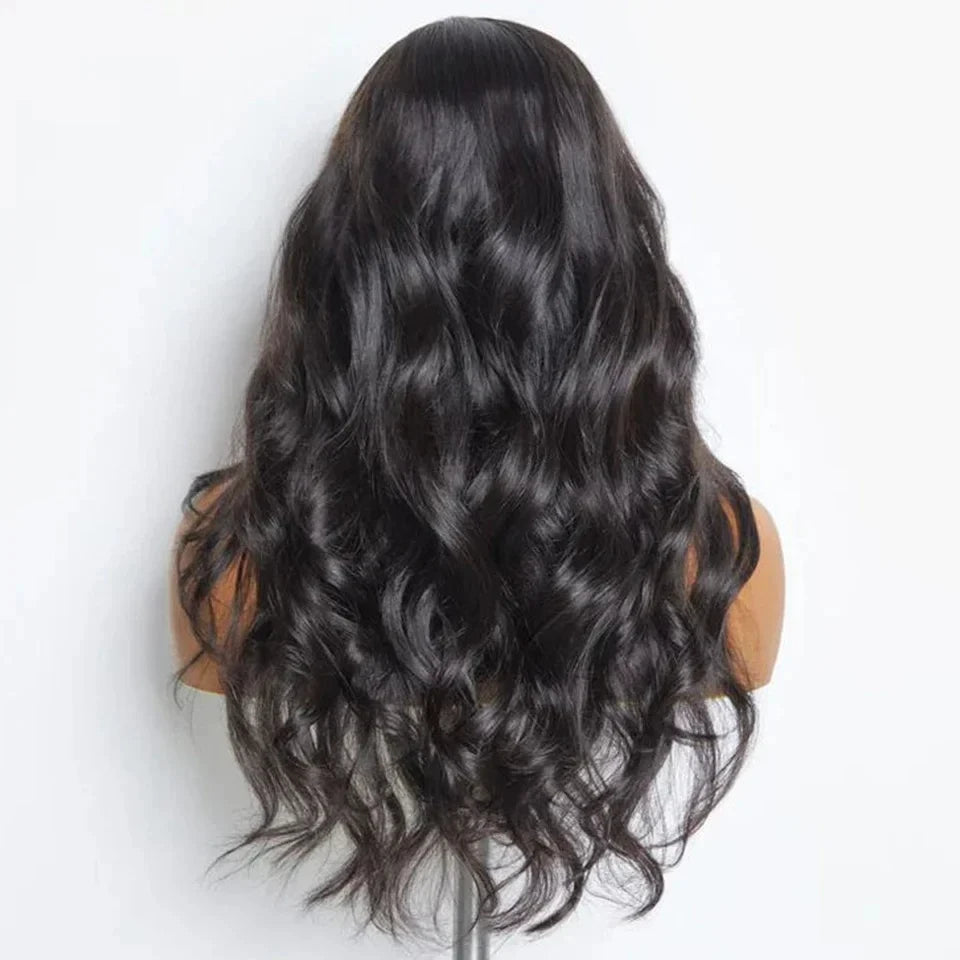 Back of Body Wave 180D Transparent Human Hair Lace Frontal Wig