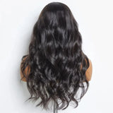 Back of Body Wave 180D Transparent Human Hair Lace Frontal Wig