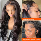Body Wave 180D Transparent Human Hair Lace Frontal Wig