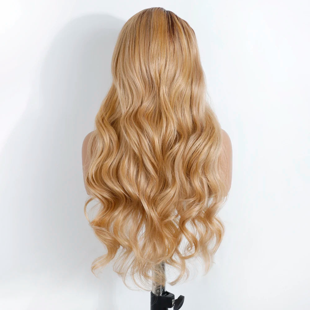 Back of Body Wave 26 Inch Long Frontal Lace Synthetic Wigs