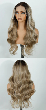 Body Wave 26 Inch Long Frontal Lace Synthetic Wigs