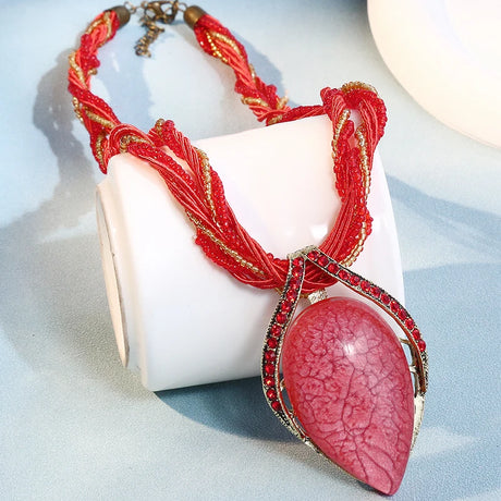 Red Bohemia Ethnic Handmade Necklace For Women