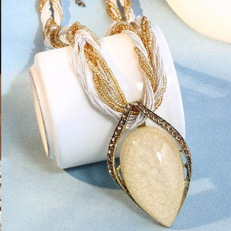 Beige Bohemia Ethnic Handmade Necklace For Women