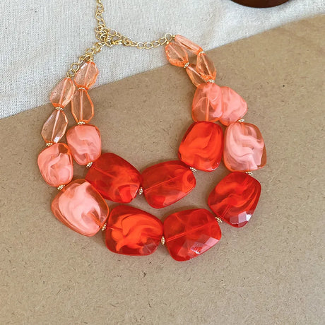Bohemian Acrylic Irregular Colorful Bead Necklaces