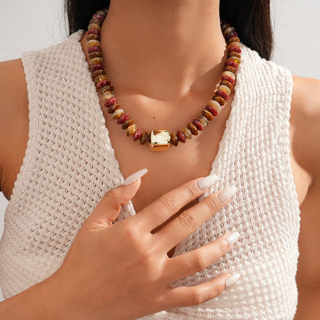 Bohemian Acrylic Irregular Colorful Bead Necklaces