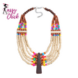 Bohemian African Style Handmade Wooden Beaded Necklace Sassy Chick Logo