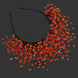 Orange Bohemian Crystal Rhinestone Crown Forehead Bridal Headband