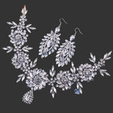 White Bohemian Crystal Rhinestone Crown Forehead Bridal Headband