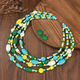 Green Bohemian Fresh Multi-layer Wooden Bead Handmade Jewelry