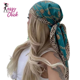 Bohemian Leopard Print Bandana Square Scarf Sassy Chick Logo