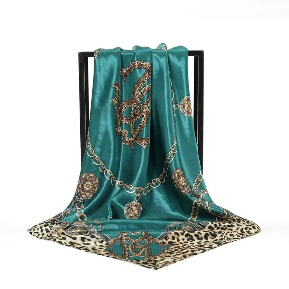 Bohemian Leopard Print Bandana Square Scarf