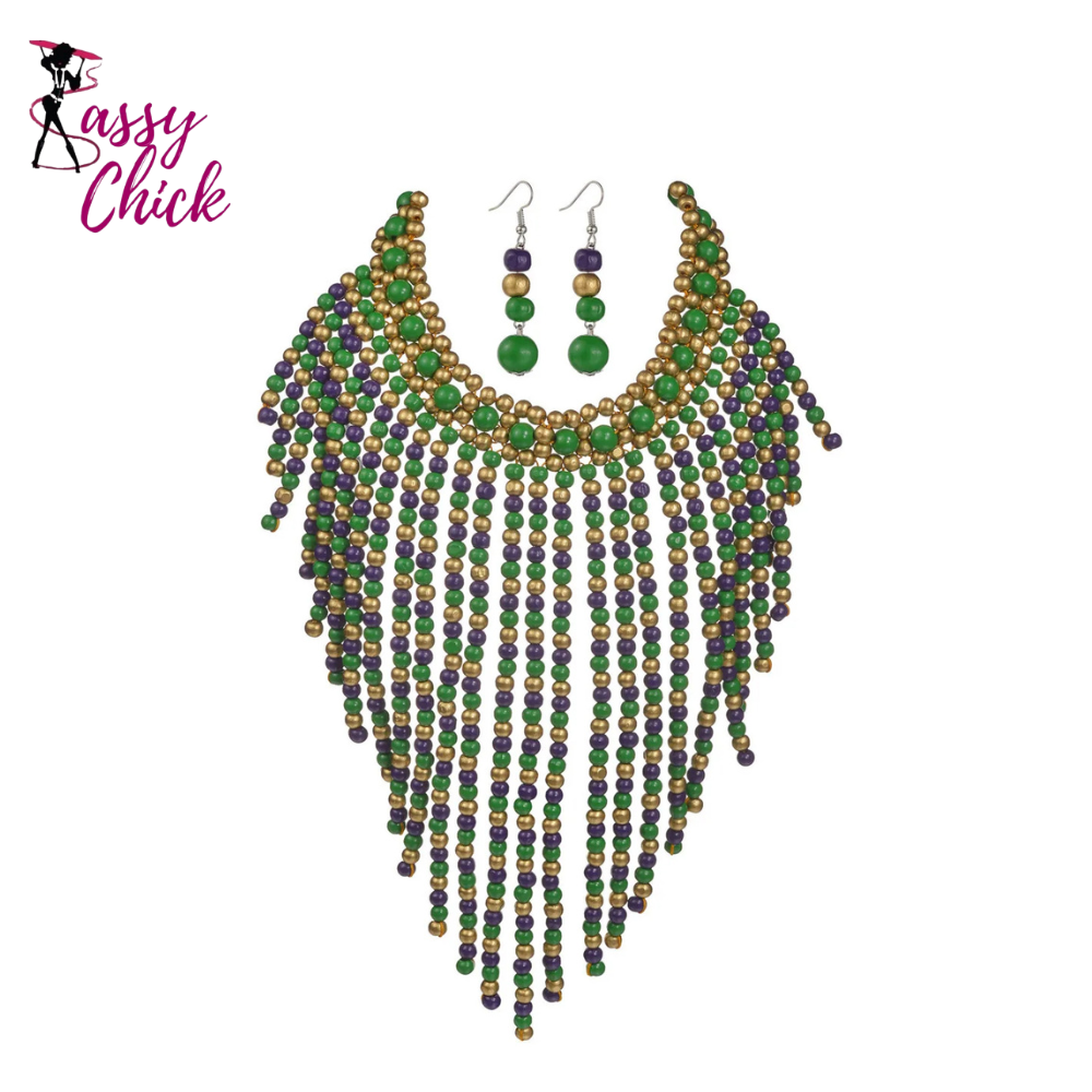 Bohemian Retro Beaded Statement Ethnic Jewelry Set Sassy Chick Logo