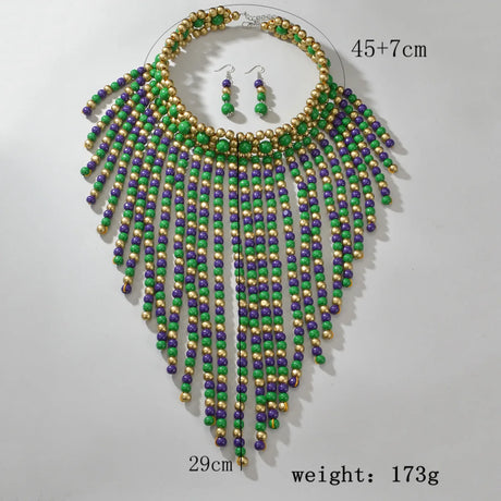 Size of Bohemian Retro Beaded Statement Ethnic Jewelry Set