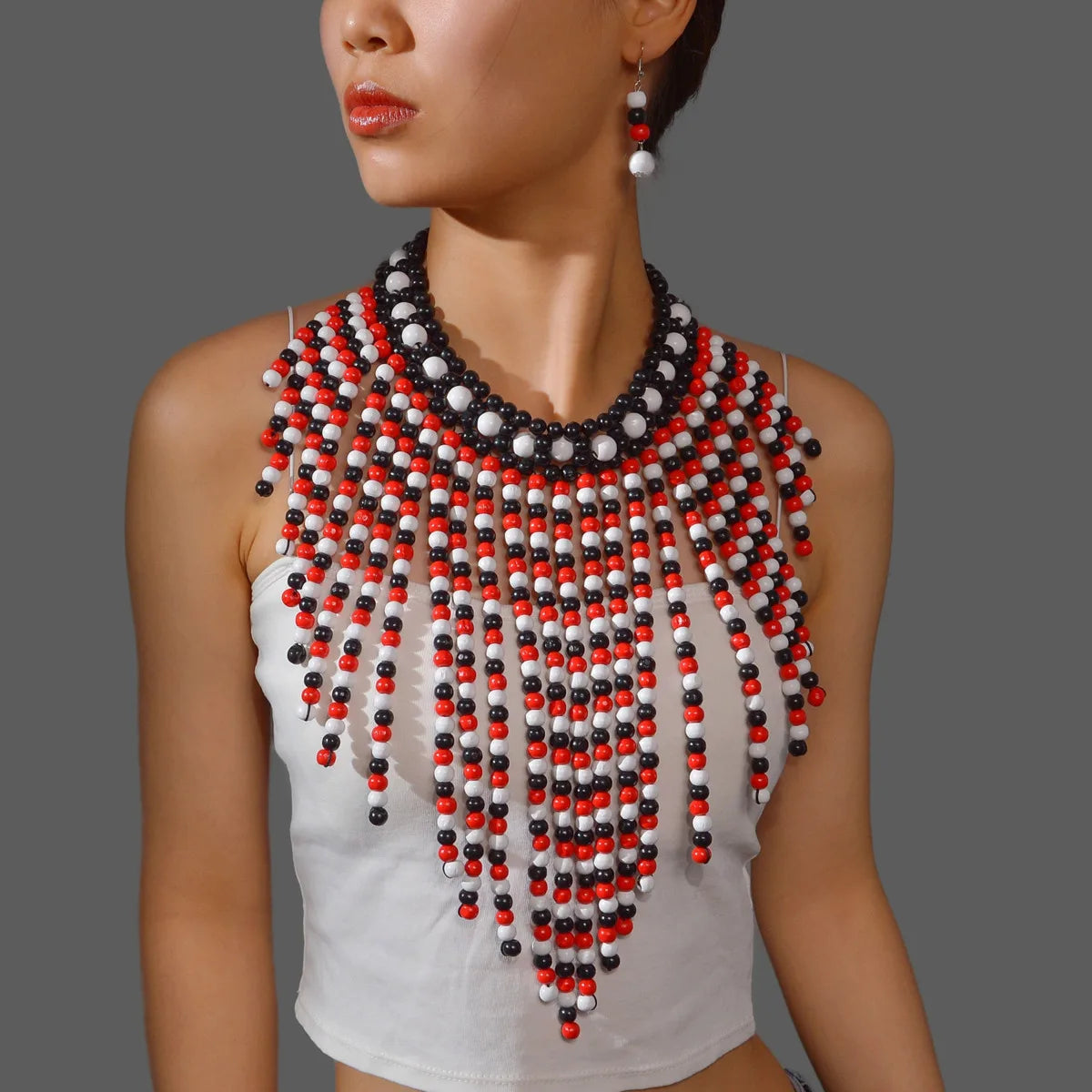 Redd Bohemian Retro Beaded Statement Ethnic Jewelry Set