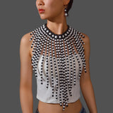 White Bohemian Retro Beaded Statement Ethnic Jewelry Set