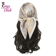 Bohemian Satin Head Wrap Square Silk Scarf Sassy Chick Logo