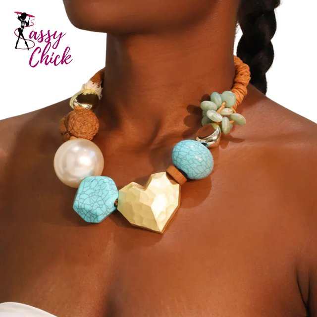 Bohemian Statement Beach Party Necklace Sassy Chick Logo