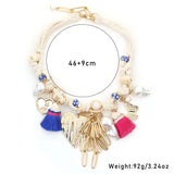 Size of Bohemian Statement Beads & Hearts Necklace