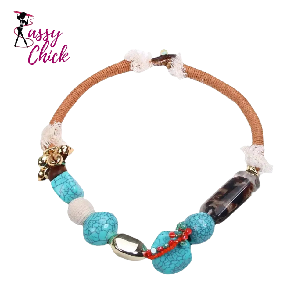 Bohemian Statement Big Beads Necklace Sassy Chick Logo