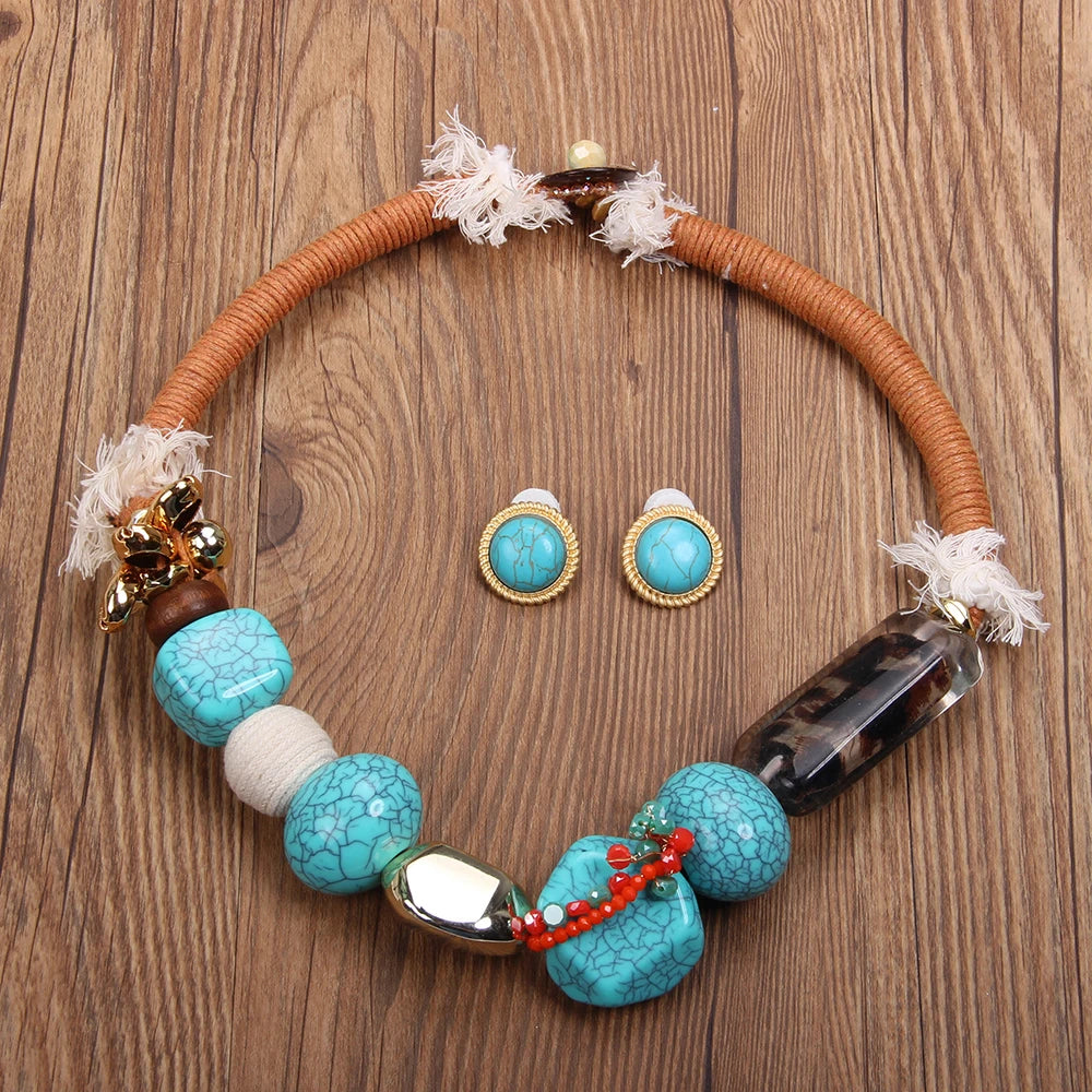 Bohemian Statement Big Beads Necklace