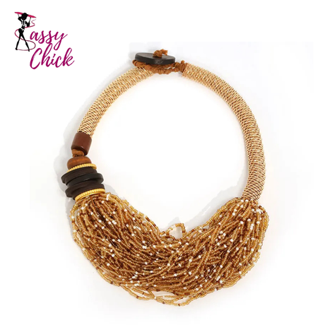 Bohemian Statement Handmade Beach Party Jewelry  Necklace Sassy Chick Logo