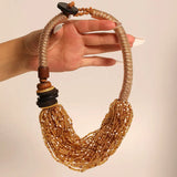 Bohemian Statement Handmade Beach Party Jewelry  Necklace