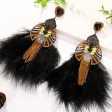 Boho-Chic Statement Feather Drag Earrings