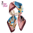 Boho Abstract Floral Satin Silk Lightweight Bandana Sassy Chick Logo