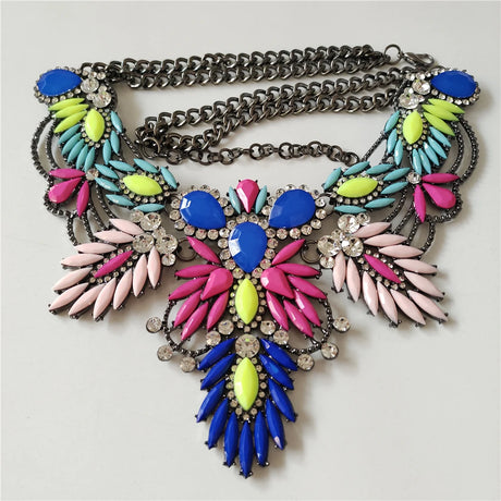 Boho Multicolor Leaf Choker multi color