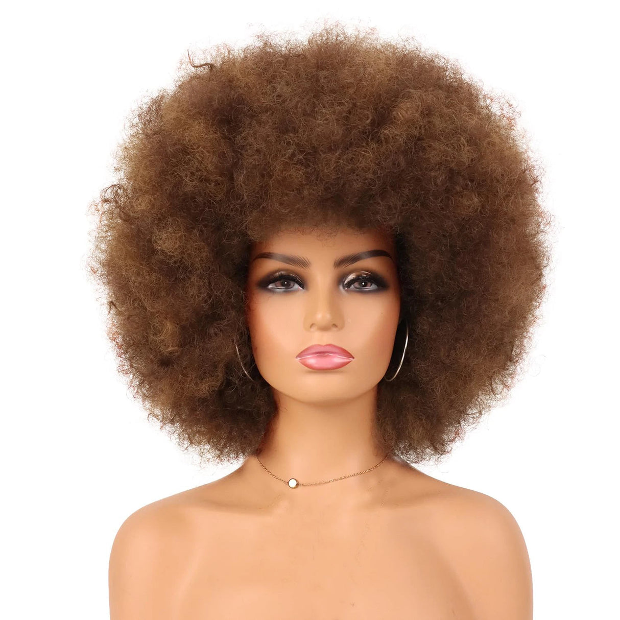 Brown Bouncy and Soft Afro Puff Synthetic Wig for Women