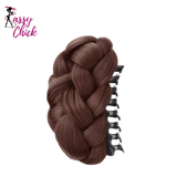 Braided Bun Fluffy Hairpiece Synthetic Claw Sassy Chick Logo