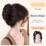 Braided Bun Fluffy Hairpiece Synthetic Claw