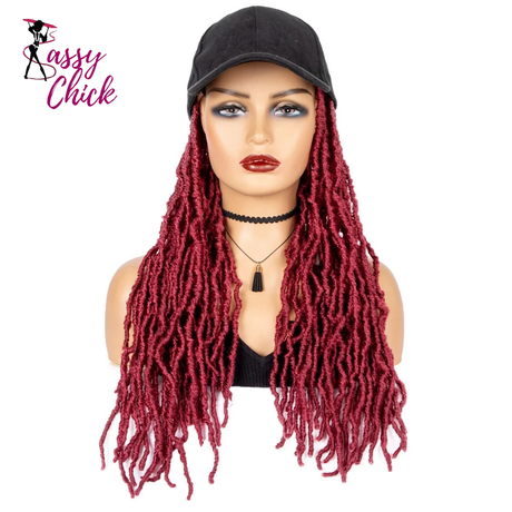 Braided Hair Extensions Wig With Hat Baseball Cap Sassy Chick Logo