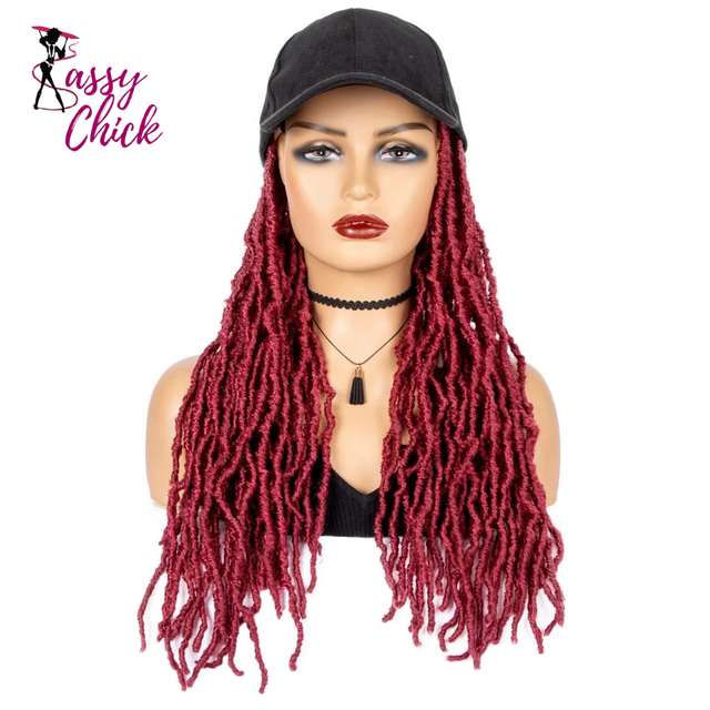 Braided Hair Extensions Wig With Hat Baseball Cap Sassy Chick Logo