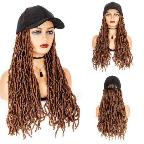Braided Hair Extensions Wig With Hat Baseball Cap