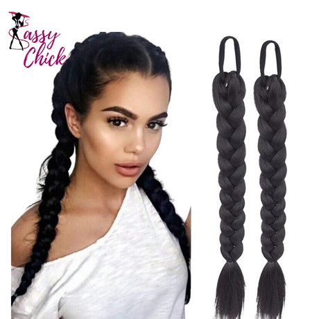Braided Ponytail Hair Extension Sassy Chick Logo