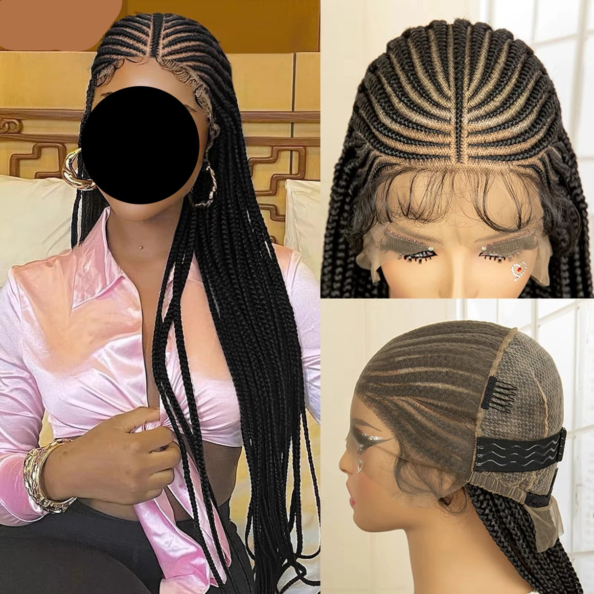 Braided Wig with Baby Hair sample