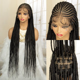 Braided Wig with Baby Hair black