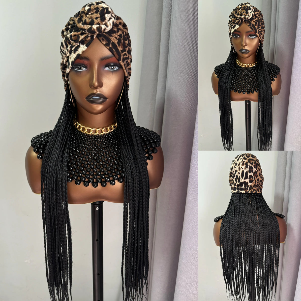 Braiding Hair Extensions Wig With Head Scarf
