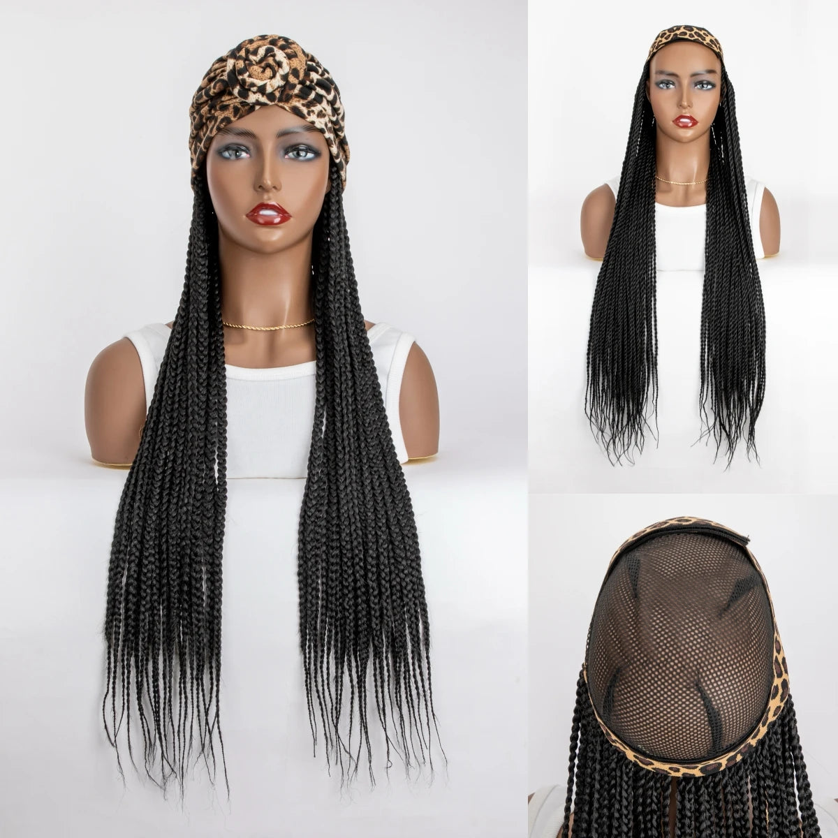 Braiding Hair Extensions Wig With Head Scarf