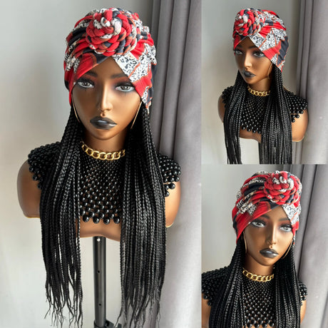 Braiding Hair Extensions Wig With Head Scarf