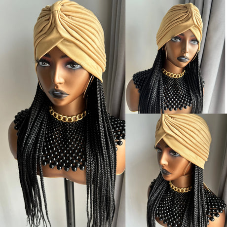 Braiding Hair Extensions Wig With Head Scarf