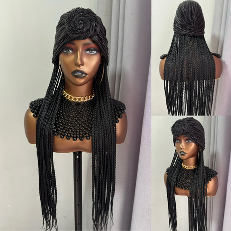 Braiding Hair Extensions Wig With Head Scarf