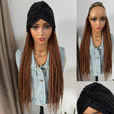 Braiding Hair Extensions Wig With Head Scarf