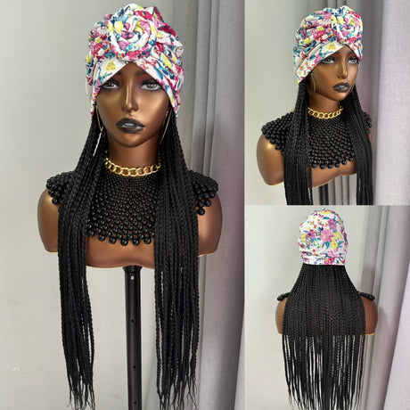 Braiding Hair Extensions Wig With Head Scarf